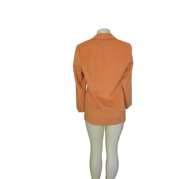 Vintage Austin Reed Petite Blazer Burnt Orange Wool & Angora Double Breasted SZ - Picture 5 of 7